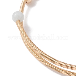 Natural Mixed Stone Round Beaded Cuff Bangle&nbsp;BJEW-JB10113