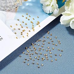 304ステンレススチールスペーサービーズ  コラム  ゴールドカラー  2x2mm  穴：1mm  120個/箱&nbsp;STAS-UN0008-24G