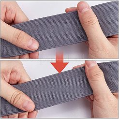 超幅広の厚手の平らなゴムバンド  ウェビング衣類縫製アクセサリー  濃いグレー  40mm&nbsp;EC-WH0016-B-S006