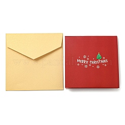 Square 3D Christmas Tree Pop Up Paper Greeting Card&nbsp;AJEW-P124-B02