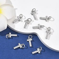 SHEGRACE Brass Micro Pave Clear Cubic Zirconia Pendants&nbsp;XGRQ29361-394P-T