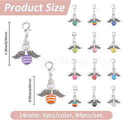 84Pcs 14 Colors ABS Plastic Imitation Pearl Pendant Decoration&nbsp;HJEW-FH00101