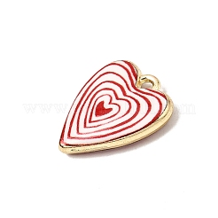 プリント合金ペンダント  ハートチャーム  長持ちメッキ  ラックめっき  ゴールドカラー  混合図形  20x15x4mm  穴：1.6mm&nbsp;ENAM-F160-07G