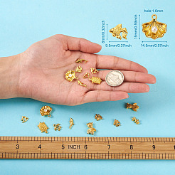 海をテーマにした亜鉛合金カボション  DIYクリスタルエポキシ樹脂材料充填用  混合図形  ゴールドカラー  100個/箱&nbsp;DIY-TA0003-32G
