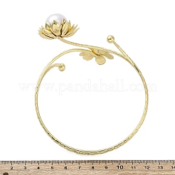 Lotus Alloy Arm Cuff Bangles for Girl Women&nbsp;AJEW-A063-01J-G