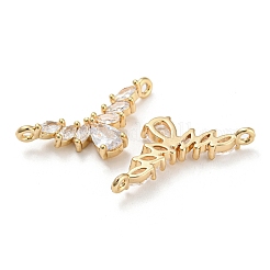 Brass Pave Clear Cubic Zirconia Pendants&nbsp;KK-Q789-08G