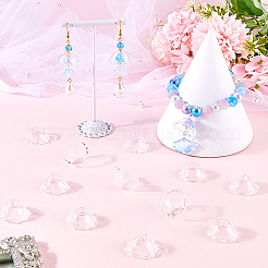 風鈴作り用ガラスビーズコーン20個  マルチ花弁  花  透明  21x13mm  穴：2mm&nbsp;GLAA-SP0001-02
