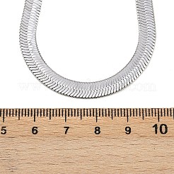 6mm 201ステンレススチールフラットスネークチェーンネックレス（女性・男性用）  変色しない  ステンレス鋼色  16.61インチ（42.2cm）&nbsp;NJEW-Z089-02P