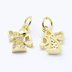 Brass Micro Pave Cubic Zirconia Charms&nbsp;KK-P133-03-NR