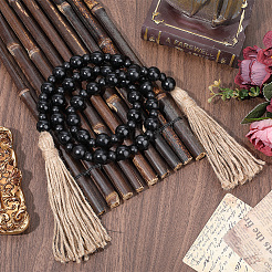 1Pc Round Natural Wood Beads Wall Hanging Decorations&nbsp;HJEW-CN0001-38A