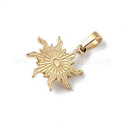 Ion Plating(IP) 304 Stainless Steel with Synthetic Turquoise Sun Charms&nbsp;STAS-G307-04G