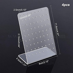 L Shaped Organic Glass Earring Display Stands&nbsp;ODIS-PH0001-51-WH