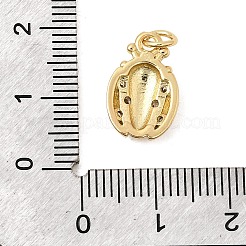 Brass Micro Pave Clear Cubic Zirconia Pendants&nbsp;KK-H267-077G-02