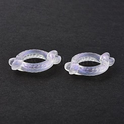 透明なアクリルビーズフレーム  グリッターパウダー  リング  透明  27x20x5mm  穴：1.6mm  約600個/500g&nbsp;OACR-P007-47