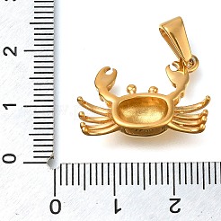 イオンプレーティング（IP）304ステンレスペンダント  カニ  ゴールドカラー  13.5x23.5x6mm  穴：7x3mm&nbsp;STAS-Z113-15G