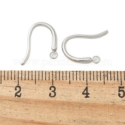 304ステンレススチール製イヤリングワイヤー  ステンレス鋼色  14x11x1mm  穴：1.6mm  ピン：1mm&nbsp;STAS-L022-384P