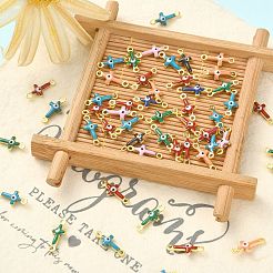 50Pcs Brass Enamel Connector Charms&nbsp;KK-CJ0001-82