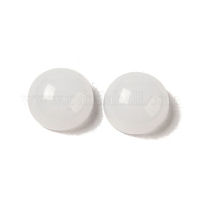ガラスカボション  天然石風  半円  ホワイト  8x4mm&nbsp;GLAA-B017-07A-01-1