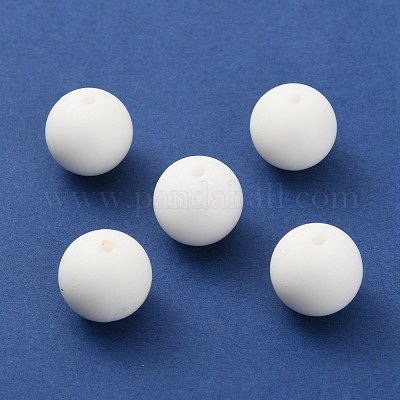 シリコンビーズ  ラウンド  ホワイト  14.5~15mm  穴：2.2mm&nbsp;SIL-WH0012-001E-1