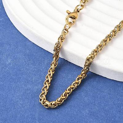 304ステンレスネックレス ロープチェーンネックレス ゴールドカラー 