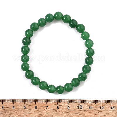 Natural Malaysia Jade(Dyed) Bead Stretch Bracelets&nbsp;BJEW-K212-B-013-1