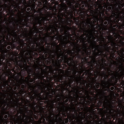 ガラスシードビーズ  トランスペアレント  ラウンド  淡いバイオレットレッド  8/0  3mm  穴：1mm  約10000ビーズ/ポンド&nbsp;SEED-A004-3mm-16-1