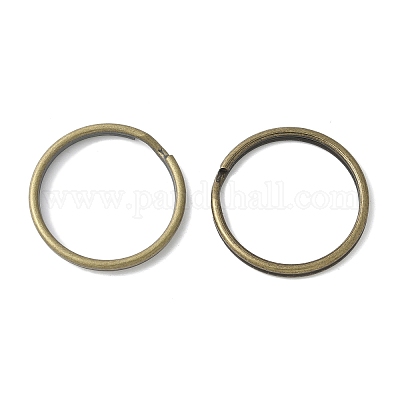 アイアン製キーリング  ダブルループ丸カン  ラックめっき  アンティークブロンズ  25~25.5x2.5mm  内径：21.5~22mm&nbsp;FIND-B046-07A-AB-1