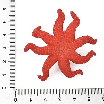 オペーク樹脂カボション  タコ  レッド  51.5x45.5x18.5mm&nbsp;LS-RESI-C061-02-1