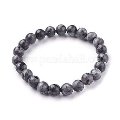 Natural Larvikite Beads Stretch Bracelets&nbsp;BJEW-F380-01-B14-1