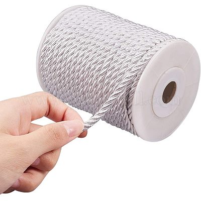 ポリエステルコード  ツイストコード  銀  5mm  約18~19ヤード/ロール（16.4m〜17.3m /ロール）&nbsp;NWIR-PH0001-07A-1