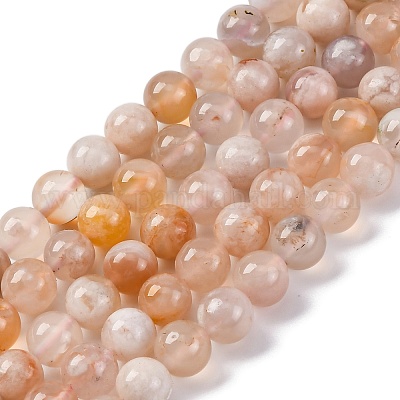 Natural Cherry Blossom Agate Beads Strands&nbsp;G-O166-02-8mm-01-1