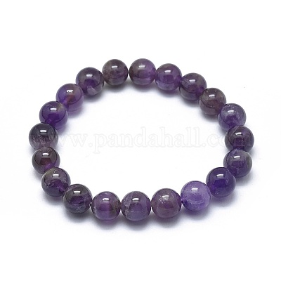 Natural Amethyst Bead Stretch Bracelets&nbsp;BJEW-K212-A-034-1