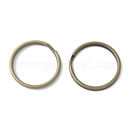 アイアン製キーリング  ダブルループ丸カン  ラックめっき  アンティークブロンズ  25~25.5x2.5mm  内径：21.5~22mm&nbsp;FIND-B046-07A-AB-1