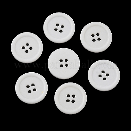 樹脂ボタン  染め  フラットラウンド  ホワイト  22x3mm  穴：2mm  195個/袋&nbsp;RESI-D030-22mm-01-1