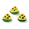 Handmade Lampwork Bumpy Beads, Watermelon, Lime Green, 13x14x8mm, Hole: 1.8mm
