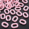Opaque Acrylic Linking Rings, Quick Link Connectors, For Jewelry Chains Making, Frosted, Oval, Pink, 19.5x15x4~5mm, Inner Diameter: 6x11
mm