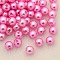 Imitation Pearl Acrylic Beads, Dyed, Round, Hot Pink, 12x11.5mm, Hole: 2.7mm, about 480~530pcs/pound