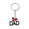Father's Day Alloy Enamel Keychains, Word with Heart, Platinum, 8.8cm