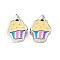 CCB Plastic Large Hole Beads, with Enamel, Food, 15x10.5x8mm, Hole: 4mm