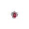 Platinum Alloy Pendants, Spider Pendants, with Plastic Beads, Red, 15x14mm