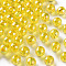 Transparent Acrylic Beads, AB Color Plated, Round, Yellow, 8x7mm, Hole: 2mm, about 1745pcs/500g