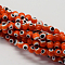 Handmade Evil Eye Lampwork Round Bead Strands, Orange, 8mm, Hole: 1mm, about 49pcs/strand
