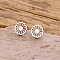 304 Stainless Steel Stud Earrings, Stainless Steel Color, Flower, 10mm