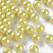 Opaque Acrylic Beads, AB Color Plated, Round, Yellow, 10x9mm, Hole: 2mm, about 940pcs/500g