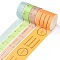DIY Scrapbook Decorative Adhesive Tapes, Goals & Plans Pattern, 1.5~3.5cm, about 2m/roll, 4 rolls/set