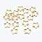Brass Links, Flower, Golden, about 9~10mm in diameter, 1mm thick