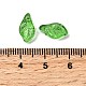 ガラスビーズ  葉  グリーン  12x6.5x5mm  穴：0.8mm&nbsp;X-GLAA-D303-08H-3