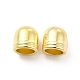 CCBプラスチックコードエンドパーツ  エンドキャップ  コラム  ゴールドカラー  8.5x8mm  穴：2mm  内径：6mm&nbsp;CCB-G017-12G-3