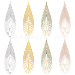 16Pcs 4 Colors Brass Filigree Pendants&nbsp;KKC-TA0001-08A