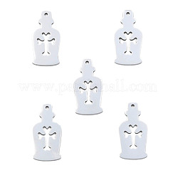 変色しない201ステンレススチールペンダント  ハロウィンスタイル  クロス付きボトル  ステンレス鋼色  25x12x1mm  穴：1.4mm&nbsp;STAS-N098-082P